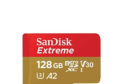 SanDisk 128GB Extreme microSDXC UHS-I Memory Card with Adapter - Up to 190MB/s, C10, U3, V30, 4K, 5K, A2, Micro SD Card - SDSQXAA-128G-GN6MA $24.07 (Reg $26.99)