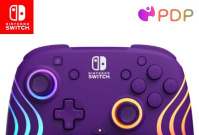 PDP Afterglow Wave Wireless Pro Controller for Nintendo Switch/OLED Model with Customizable LED Lighting (Purple) $54.99 (Reg $64.99)