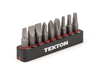 TEKTON 1/4 Inch Phillips, Slotted, Square Bit Set with Rail, 9-Piece (#1-#3, 3/16-5/16 in., S1-S3) | DZZ93001 $13.94 (Reg $20.95)