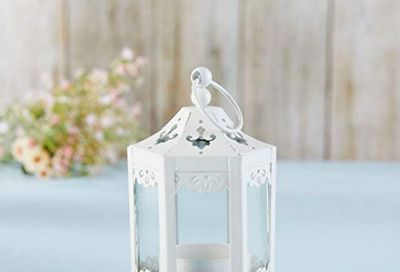 Kate Aspen 14138WT White Hexagon Mini Decorative (Set of 6) -Rustic Wedding Décoration or Home Lantern, One Size $22 (Reg $38.13)