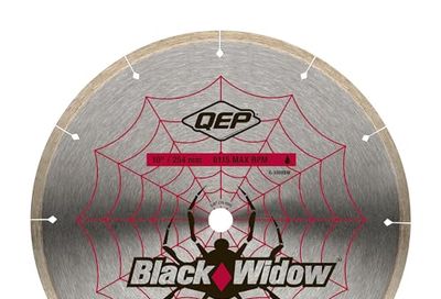 QEP 6-1008BW 10-Inch Black Widow Micro-Segmented Rim Diamond Blade, 5/8-Inch Arbor, Wet Cutting, 6115 Maximum RPM $43.6 (Reg $77.97)