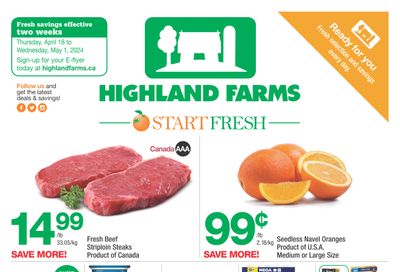 Highland Farms Flyer April 18 to May 1