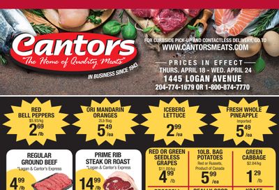 Cantor's Meats Flyer April 18 to 24
