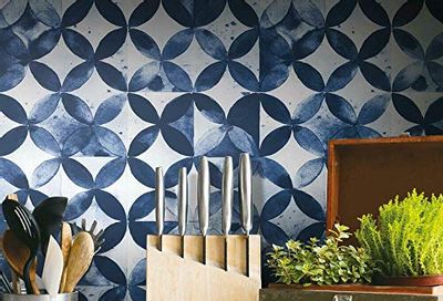 RoomMates RMK11354RL Paul Brent Moroccan Tile Peel and Stick Wallpaper, Blue $38.7 (Reg $43.32)