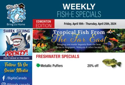 Big Al's (Edmonton) Weekly Specials April 19 to 25