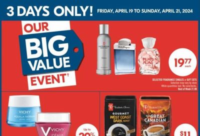 Shoppers Drug Mart Canada: Big Value Event + 20,000 PC Optimum Points April 19th – 21st