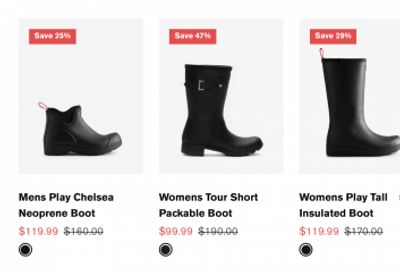 Hunter Boots Canada: Save 30% on All Socks + Sale
