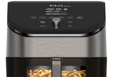 Instant Pot Vortex Plus 6-Quart Air Fryer Oven with ClearCook Cooking Window, Odor Erase Technology, Digital Touchscreen, Includes Free App with over 1900 Recipes, Single Basket, Stainless Steel, 6QT $138.98 (Reg $159.99)