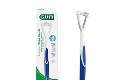 GUM Dual Action Tongue Cleaner Brush and Scraper (Colors May Vary) $3.5 (Reg $4.99)