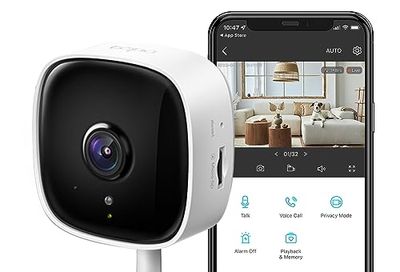 TP-Link Tapo 2K Indoor Home Security WiFi Camera, Up to 30ft Night Vision, Privacy Mode, Sound & Light Alarm, Up to 512 GB microSD Card Slot, Two-Way Audio, Works w/Alexa and Google (Tapo C110) $28.99 (Reg $39.99)