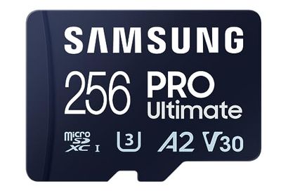 SAMSUNG PRO Ultimate microSD Memory Card + Adapter, 256GB microSDXC, Up to 200 MB/s, 4K UHD, UHS-I, Class 10, U3,V30, A2 for Action Cam, Drone, Gaming, Phones, Tablets, MB-MY256SA/CA[Canada Version] $29.99 (Reg $46.99)