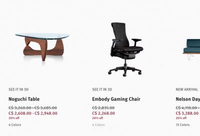 Herman Miller Canada Spring Sale: Save 20% Off + FREE Shipping Sitewide
