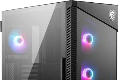 MSI MPG Velox 100R - Mid-Tower Gaming PC Case: Tempered Glass Side Panel, 4 x 120mm ARGB Fans, Liquid Cooling Support up to 360mm Radiator, Mesh Panel for Optimized Airflow $139.98 (Reg $199.99)