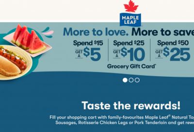 Maple Leaf Canada Promotions: Get up to a $25 Grocery Gift Card When You Purchase Select Products