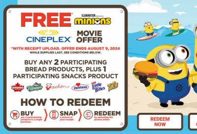 Bimbo Canada Despicable Me – Minions Movie Offer: Free Movie When You Purchase 3 Participating Products