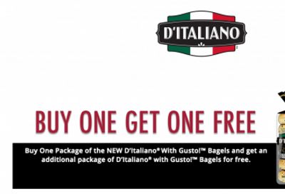 WebSaver Canada Coupons: Buy One Get One Free D’Italiano Gusto Bagels (New 2025 Expiry Date) + Shoppers Drug Mart Deal