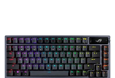 ASUS ROG Azoth 75 Wireless DIY Custom Gaming Keyboard, OLED Display, Gasket-Mount, Three-Layer Dampening, Hot-Swappable Pre-lubed ROG NX Brown Switches & Keyboard Stabilizers, ABS Keycaps, RGB-Black $188.98 (Reg $329.99)