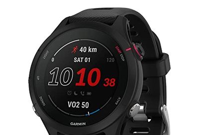 Garmin Forerunner® 255S Music, Smaller GPS Running Smartwatch with Music, Advanced Insights, Long-Lasting Battery, Black, 41 MM $399.99 (Reg $539.99)