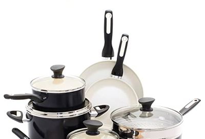 GreenPan Rio Healthy Ceramic Nonstick 16 Piece Cookware Pots and Pans Set, PFAS-Free, Dishwasher Safe, Black $167 (Reg $199.99)