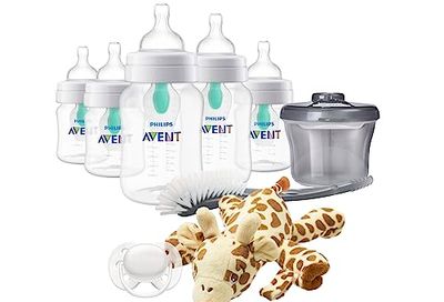 Philips Avent Anti-colic Baby Bottle with AirFree Vent Newborn Gift Set With Snuggle, Clear, SCD306/10 $47.57 (Reg $65.99)