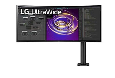 LG 34WP88CN-B 34 Inch QHD (3440 x 1440) Curved Monitor with UltraWide 5ms 60Hz Display and Ergonimic Monitor Arm, AMD FreeSync, USB Type C, Black $699.99 (Reg $999.99)