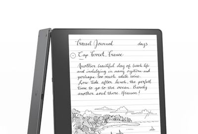Amazon Kindle Scribe (64 GB) - 10.2” 300 ppi Paperwhite display, a Kindle and a notebook all in one, convert notes to text and share, includes Basic Pen $404.99 (Reg $509.99)