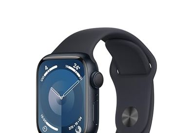 Apple Watch Series 9 [GPS 41mm] Smartwatch with Midnight Aluminium Case with Midnight Sport Band. Fitness Tracker, Blood Oxygen & ECG Apps, Water-Resistant - S/M $479 (Reg $549.00)