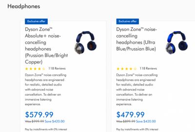 Dyson Canada Dyson Headphones & Appliances Deals: Save $420.00 + More