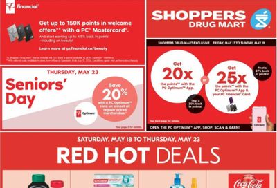 Shoppers Drug Mart Canada: 20x The PC Optimum Points May 17th – 19th or 25x When You Pay With PC Financial Card