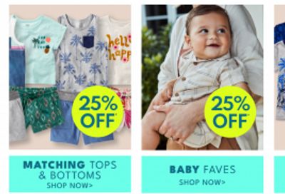 Carter’s OshKosh B’gosh Canada: 25% off Entire Site + Clearance up to 50% off