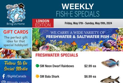 Big Al's (London) Weekend Specials May 17 to 19