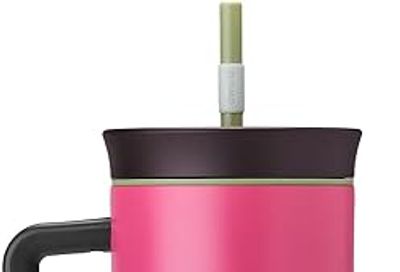 Owala Stainless Steel Triple Layer Insulated Travel Tumbler with Spill Resistant Lid, Straw, and Carry Handle, BPA Free, 40 oz, Pink (Watermelon Breeze) $38.92 (Reg $43.25)