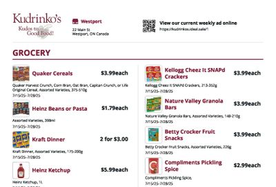 Kudrinko's Flyer July 15 to 28