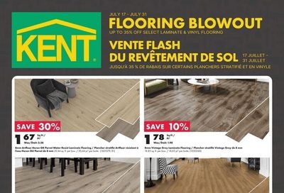 Kent Building Supplies Flooring Blowout Flyer July 17 to 31