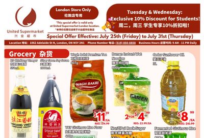 United Supermarket (London) Flyer July 25 to 31