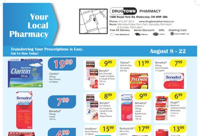 Drug Town Pharmacy Flyer August 8 to 22
