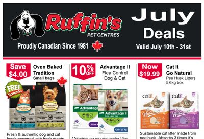 Ruffin's Pet Centre Flyer July 10 to 31