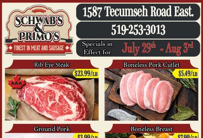 Schwab's & Primo's Flyer July 29 to August 3