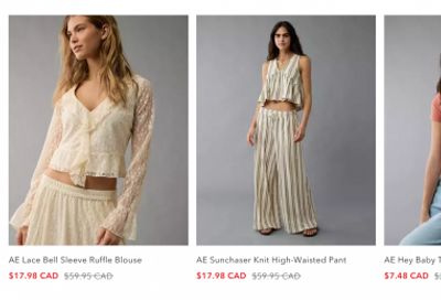 American Eagle & Aerie Canada: 30% off All Jeans and Pants + 50-70% off Clearance