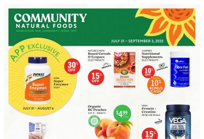 Community Natural Foods Flyer July 31 to September 3