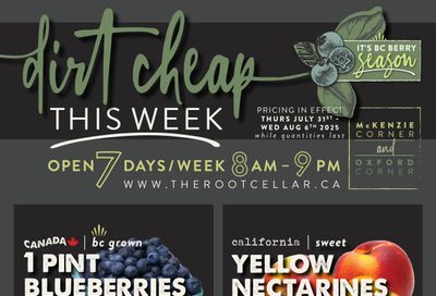 The Root Cellar Flyer July 31 to August 6