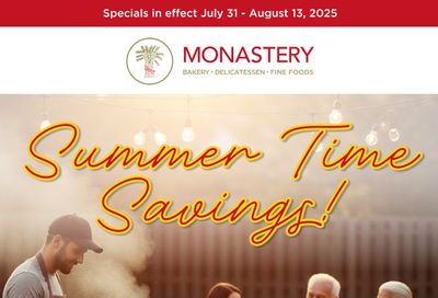 Monastery Bakery Flyer July 30 to August 13
