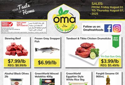 Oma Fresh Foods Flyer August 1 to 7