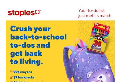 Staples Flyer August 1 to 7