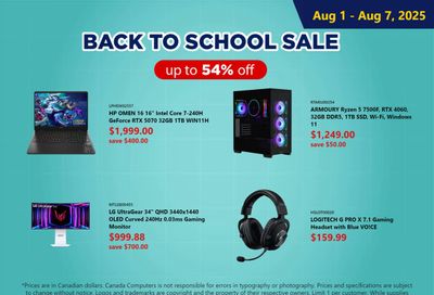 Canada Computers Flyer August 1 to 7