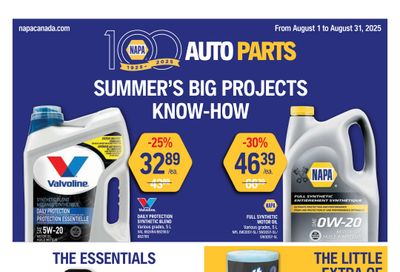 NAPA Auto Parts Flyer August 1 to 31