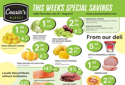 Cousin's Market Flyer July 31 to August 5