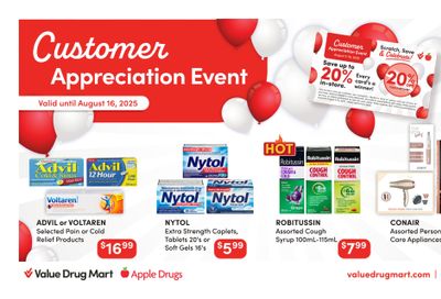Apple Drugs Flyer August 3 to 16