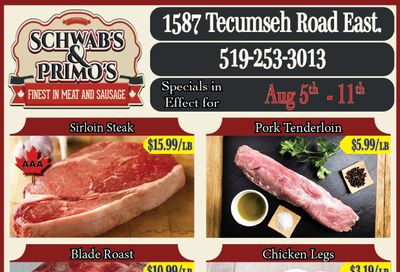 Schwab's & Primo's Flyer August 5 to 11