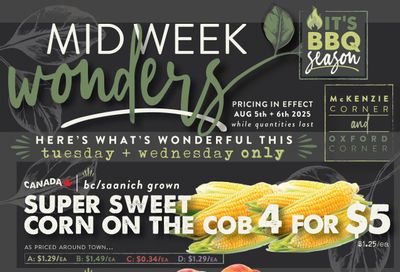 The Root Cellar Mid-Week Flyer August 5 and 6